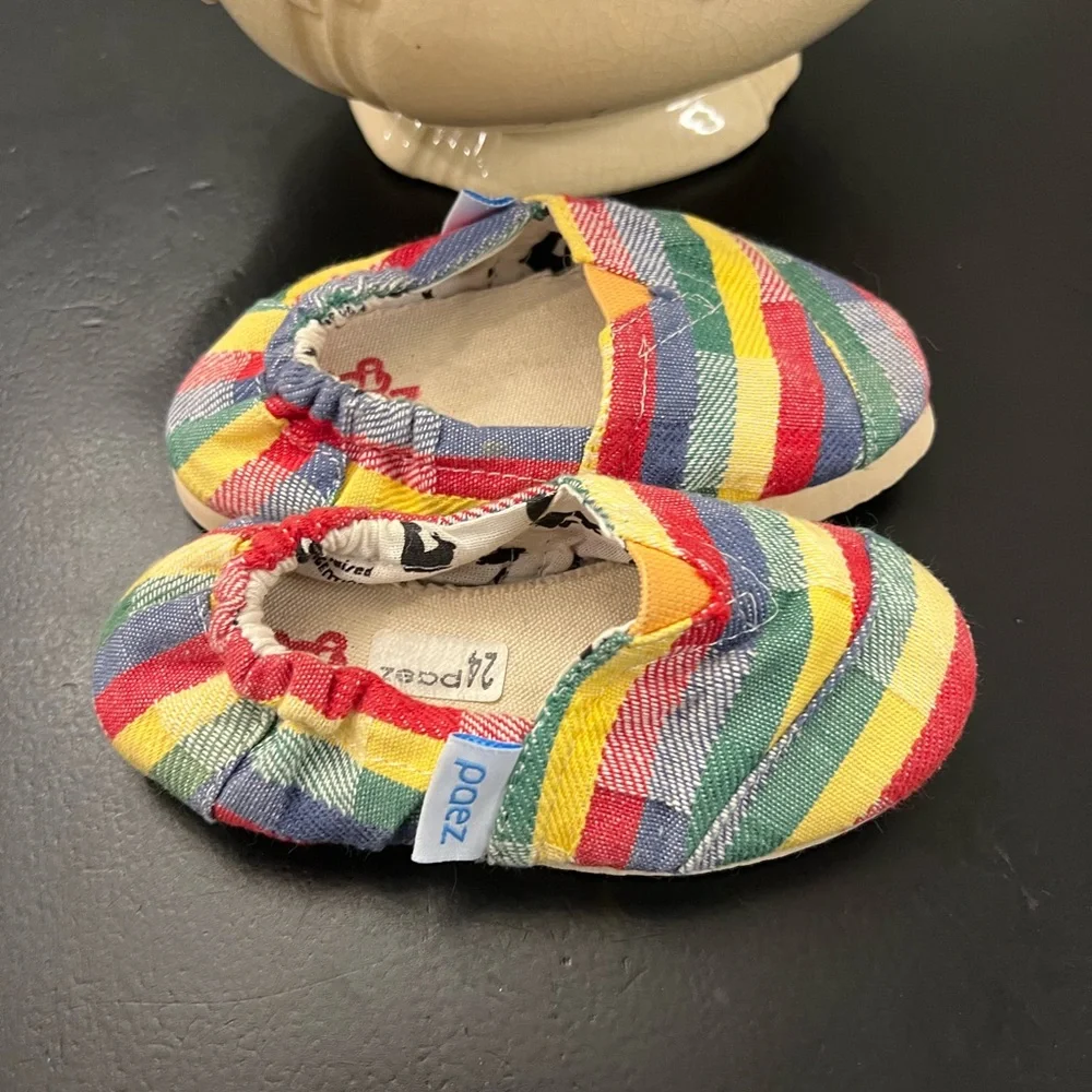 Mini Paez Colorful Red Blue Green Yellow Slip On Argentina‎ Shoes Baby Sz 6.5